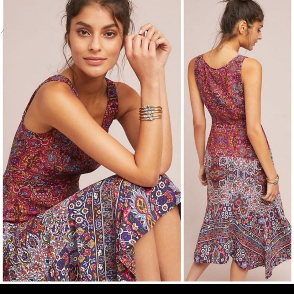 ANTHROPOLOGIE MAEVE Violette Midi Dress